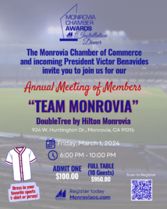 Monrovia Chamber Awards Gala Invite